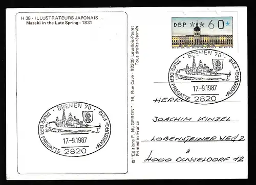 BREMEN 70 2820 TAUFE DERV FREGATTE >>AUGSBURG