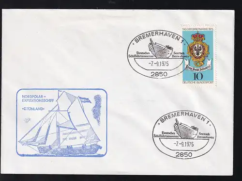 BREMERHAVEN 1 285 Deutsches Schiffahrtsmuseum Seestadt Bremerhaven 7.9.1975 + Cachet