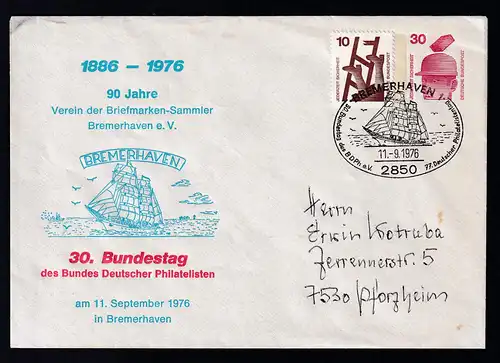 BREMERHAVEN 1 2850 30. Bundestag des BDPh e.V. 77. Deutscher Philatelistentag 