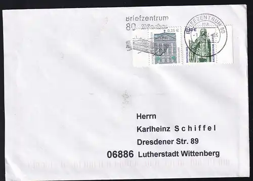 Sehenswürdigkeiten 0,25 € und 0,40 € auf Brief