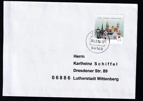 1300 Jahre Arnstadt auf Brief 