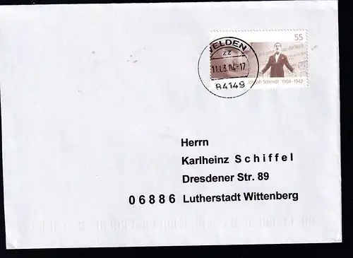 100. Geburtdtag von Joseph Schmidt auf Brief