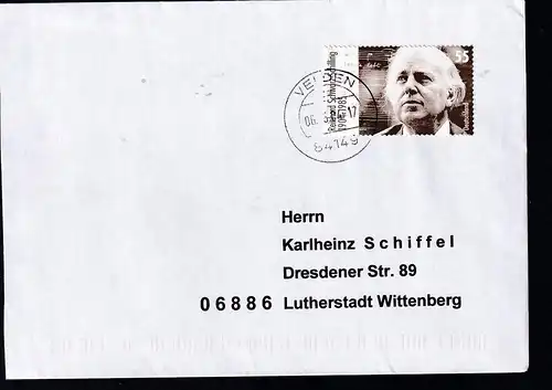 100. Geburtstag von Reinhard schwarz-Schilling auf Brief