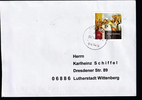 1250. Todestag des hl. Bonifatius auf Brief