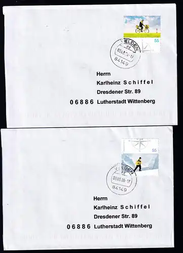 Postzustellung in Deutschland auf 2 Briefen