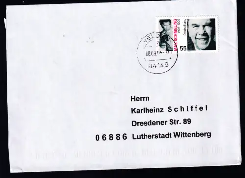 100. Geburtstag von Max Schmeling auf Brief