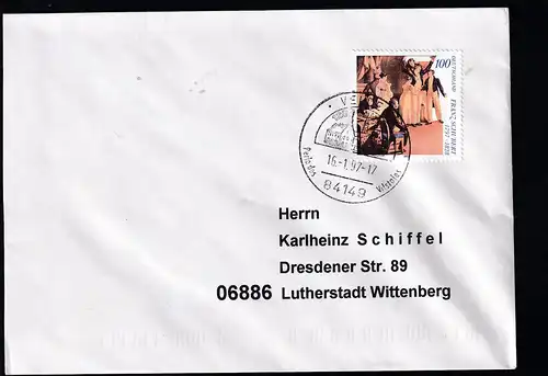 200. Geburtstag von Franz Schubert auf Brief
