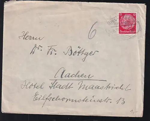 KIEL-LÜBEVKug 878 11.11.39 auf Brief