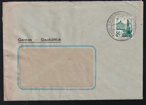 Freimarken 24 Pfg. auf Fensterbrief der Firma Karl Buchmüller Tribsee