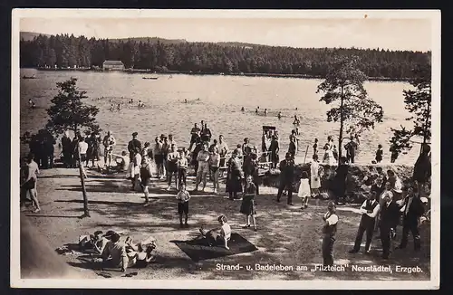 Strand- und Badeleben am "Filzteich" Neustädtel Erzgeb.