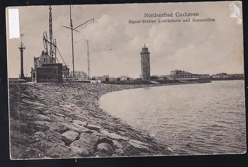 HAMVURG-CUXHAVEN BAHNPOST ZUG 355 2.10.15 auf Feldpost-AK (Cuxhaven 