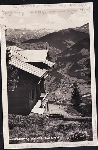 BLUDENZ-SCHRUNS BAHNPOST ZUG 32 09.8.41 auf AK (Mäntschwitz Göllmerhaus)