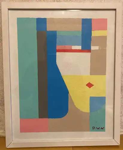 "Junge Frau", abstraktes Gemälde mit Wechselrahmen, Maße 300x370 mm, 