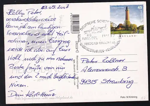 DEUTSCHE SCHIFFSPOST MS FUNNY GIRL REEDEREI CASSEN EILS NORD- U. OSTSEEFAHRTEN-