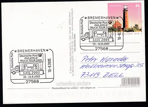 BREMERHAVEN 2768 Deutsche Post Deutsche Post PHILATELIE TRUCK-TOUR 2005 SAIL 2005 