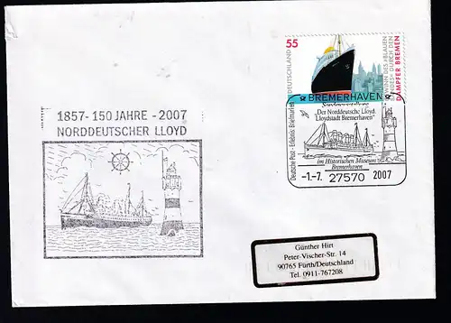 BREMERHAVEN 27570 Deutsche Post Erlebnis Briefmarken Sonderausstellung 