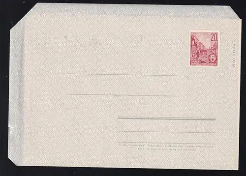 Fünfjahrplan 20 Pfg. Faltbrief, kl. Einriss