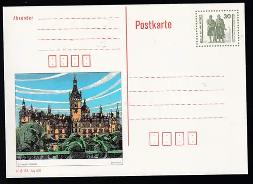 Bauten und Denkmäler 30 Pfg. mit Bild Schwerin