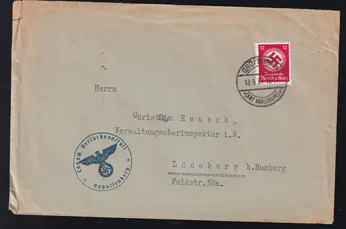 Behördendienstmarke 12 Pfg. auf Brief der Landw. Vertsuchsanstalt Augustenberg