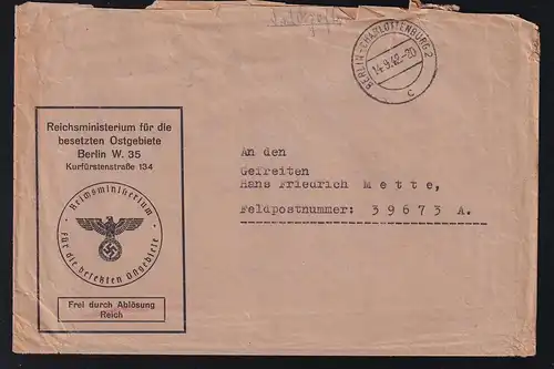 Dienstbrief des Reichsministerium für die besetzten Ostgebiete