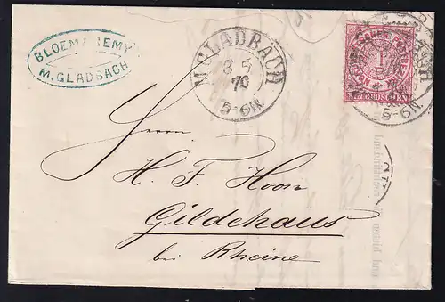 Zuffer 1 Gr. auf Firmenrechnung mit K2 M.GLADBACH 3.5.70 nach Gildehaus