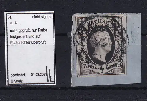 König Friedrich August II ½ Ngr. auf Briefstück mit Nummernstempel ?