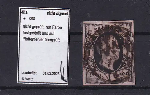 König Friedrich August II 1 Ngr. mit Vollgitterstempel