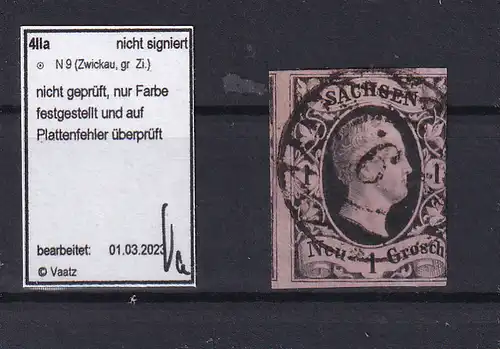 König Friedrich August II 1 Ngr. mit Nummernstempel 9 (= Zwickau)