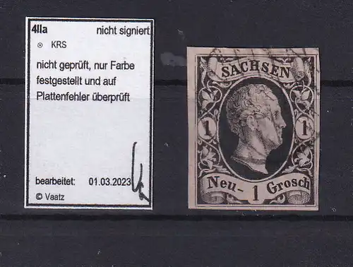 König Friedrich August II 1 Ngr. mit Vollgitterstempel
