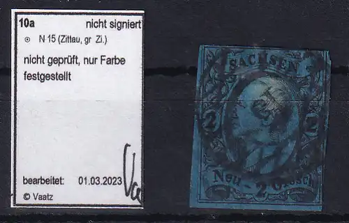 König Johann I 2 Ngr. mit Nummernstempel 15 (= Zittau)