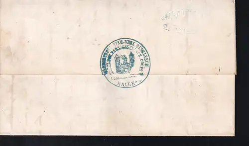 König Friedrich Wilhelm IV. 1 Sgr. auf Brief mit Nummernstempel 572 + K2 HALLE A/S. 13.11. . 