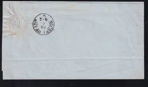 Ziffer 1 Kr. auf Briefhülle mit K1 MICHELSTADT 13.6. nach Michelstadt