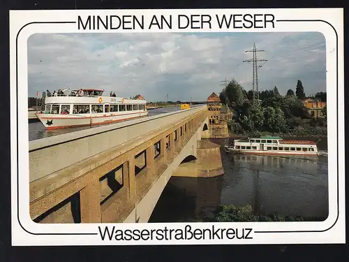 MS "Menelaos" auf der Weser und MS "Zeus" auf der Brücke des Mittellandkanal