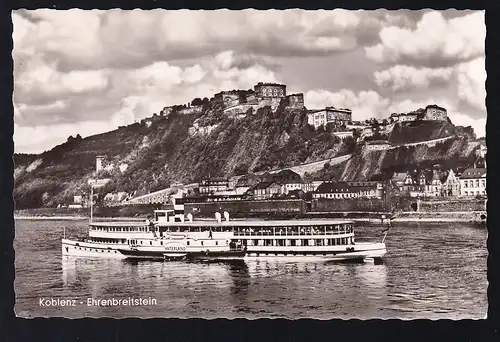 Dampfer "Vaterland" auf dem Rhein vor Ehrenbreitenstein