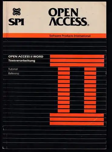 Handbuch SPI OPEN ACCESS II Textverarbeitung