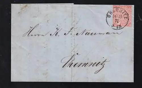 Ziffer ½  Gr. auf Brief mit K1 CHEMNITZ 24.11.71 nach Chemnitz