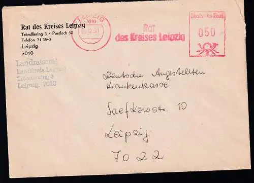 Freistempel des Rat des Kreises Leipzig auf Brief