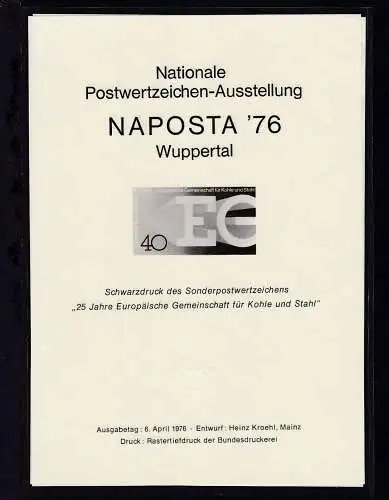 1. Internationale Briefmarkenmesse Essen 1976 Schwarzdruck