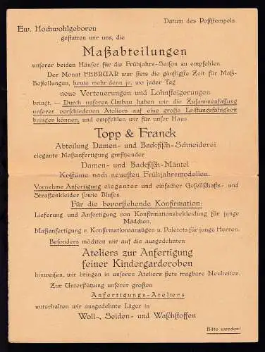 Hamburg Freistempel HAMBURG *1* 7.2.23. DEUTSCHES REICH 10 M.  