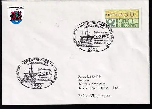 BREMERHAVEN 1 2850 LANDESVERBAND ELBE-WESER-EMS LANDESVERBANDSTAG Briefmarkenschau