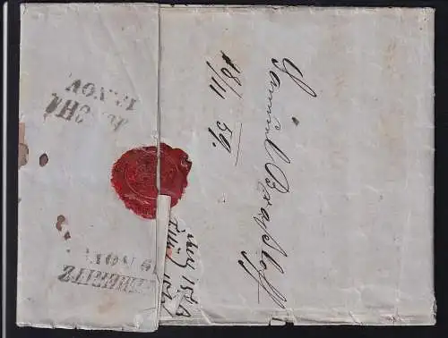 König Johann ½ Ngr. Waager. Paar auf Brief mit Nummernstempel 1 + K2 DRESDEN 18 NOV. 59 nach Auscha in Böhmen