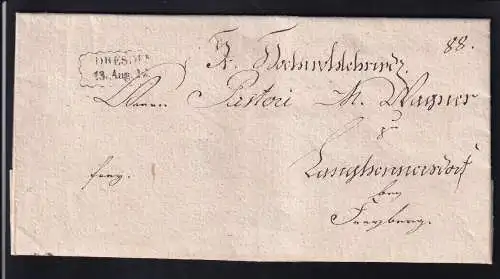 R2 DRESDEN 13. Aug. 22 auf Brief