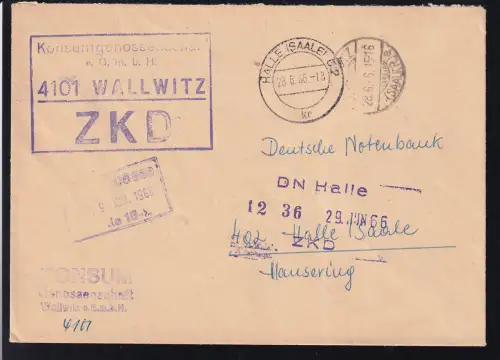 R3 Konsumgenossenschaft e.G.m.b.H. 4101 WALLWITZ ZKD auf Brief