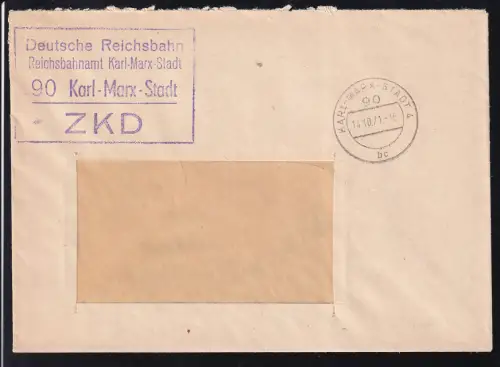 E4 deutsche Reichsbahn Reichsbahnamt Karl-Marx-Stadt 90 Karl-Marx-Stadt ZKD auf Fensterbrief