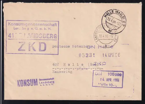 R4 Konsumgenossenschaft e.G.m.b.H. 4105 LANDSBERG ZKD auf Brief