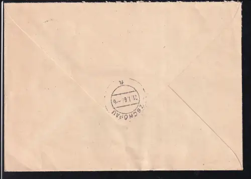 Fensterbrief mit Aufkleber "Aushändigung als gewöhnliche Postsendung! ….."