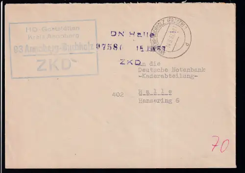 R4 HO-Gaststätten Kreis Annaberg 93 Annaberg-Buchholz ZKD auf Brief