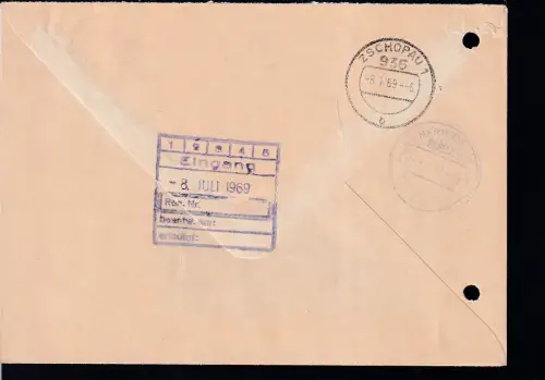 ZKD-Freistempel des VEB Textilwerke Neumark auf Fensterbrief, Brief Aktenlochung