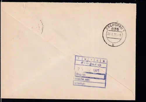 R5 VEB Wäsche-Kombinat Lößnitz Betrieb Steppdeckenfabrik 9613 Waldenburg ZKD auf Brief