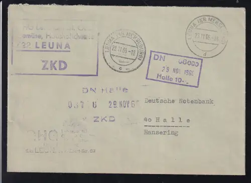 R4 GHG Lebensmittel, Obst, Gemüse, Haoshaltchemie 422 LEUNA ZKD auf Brief